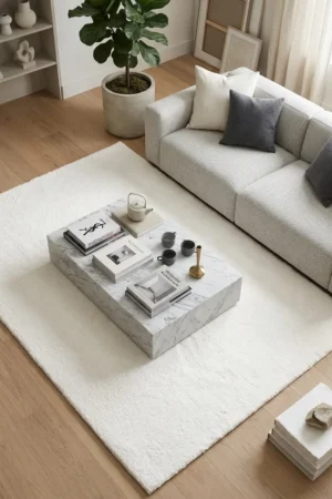 Melange Peluş Beyaz | Peluş - Kesme Halı